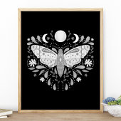 Moderne Schwarz-Weiß-Abstrakte MotordIllustration Poster