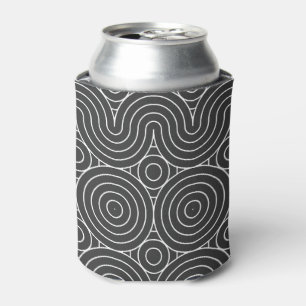 Moderne Schwarz-Weiß-Abstraktmuster-Design Dosenkühler