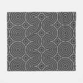 Moderne Schwarz-Weiß-Abstraktmuster-Design Fleecedecke (Vorderseite (Horizontal))