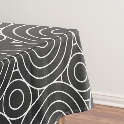 Moderne Schwarz-Weiß-Abstraktmuster-Design Tischdecke (Beispiel)