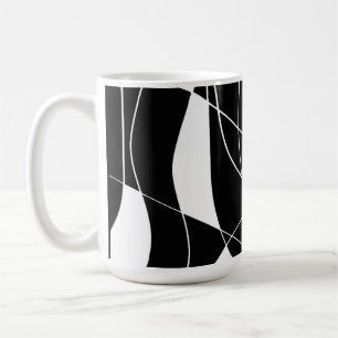 moderne Schwarz-Weiß-Abstraktmuster  Kaffeetasse