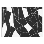 moderne Schwarz-Weiß-Abstraktmuster Tischdecke (Vorderseite (Horizontal))