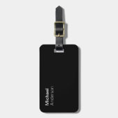 Moderne Schwarz-Weiß-Adresse Gepäckanhänger (Vorderseite vertikal)