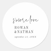 Moderne Schwarz-Weiß-Aufkleber für Lieben Runder Aufkleber (Vorderseite)