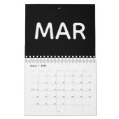 Moderne Schwarz-Weiß-Ausgabe 2026 Kalender (Mär 2027)