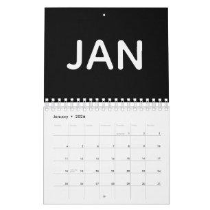 Moderne Schwarz-Weiß-Ausgabe 2026 Kalender