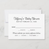 Moderne Schwarz-Weiß-Babydusche RSVP Karte (Vorderseite)