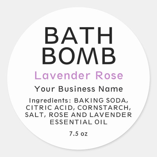 Moderne Schwarz-Weiß-Badebombe Runder Aufkleber (Vorderseite)