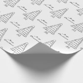 Moderne Schwarz-Weiß-Bäume Minimalistisch Weihnach Geschenkpapier (Ecke)