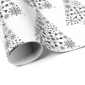 Moderne Schwarz-Weiß-Bäume Minimalistisch Weihnach Geschenkpapier (Rolleneckpunkt)
