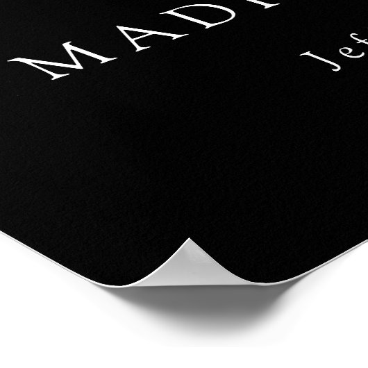 Moderne Schwarz-Weiß-Begrüßungsparty Poster (Ecke)