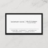 Moderne Schwarz-Weiß-Berufliche Visitenkarte (Rückseite)