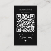 Moderne Schwarz-Weiß-Bestellung Danke QR-Code Visitenkarte (Rückseite)