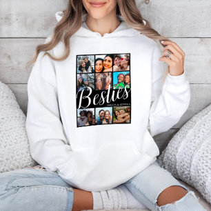 Moderne Schwarz-Weiß-Bestie 9 FotoCollage Hoodie