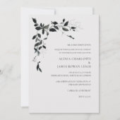 Moderne Schwarz-Weiß-Blume Einladung zur Hochzeit  (Vorderseite)