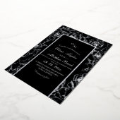 Moderne Schwarz-Weiß-Blume-Hochzeit Folieneinladung (Gedreht)