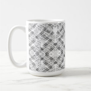 Moderne Schwarz-Weiß-Blumen geometrisches Muster Kaffeetasse