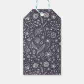 Moderne Schwarz-Weiß-Blumen Geschenkanhänger (Vorderseite)