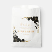 Moderne Schwarz-Weiß-Blumen Hochzeit danke Geschenktütchen (Vorderseite)