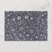 Moderne Schwarz-Weiß-Blumen-Hochzeitsdetails Begleitkarte (Rückseite)
