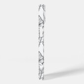 Moderne Schwarz-Weiß-Blumen-Mit Monogramm Case-Mate iPhone Hülle (Rückseite / Rechts)