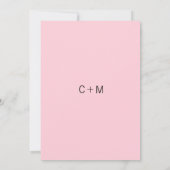 Moderne Schwarz-weiß Blush PINK Herzenslust Einladung (Rückseite)