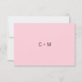 Moderne Schwarz-weiß Blush PINK UAWG Menu Hochzeit RSVP Karte (Rückseite)