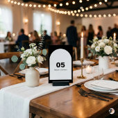 Moderne Schwarz-Weiß-Bogen-Hochzeit Tischnummer