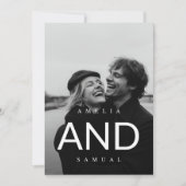 Moderne Schwarz-Weiß-Boho-Foto-Hochzeit Einladung (Vorderseite)