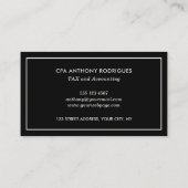 Moderne Schwarz-Weiß-Buchhalter-Visitenkarte Visitenkarte (Rückseite)