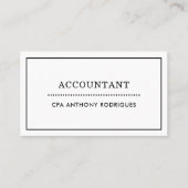 Moderne Schwarz-Weiß-Buchhalter-Visitenkarte Visitenkarte (Vorderseite)