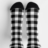 Moderne Schwarz-Weiß-Büffel-Karo Gingham Socken (Oben)