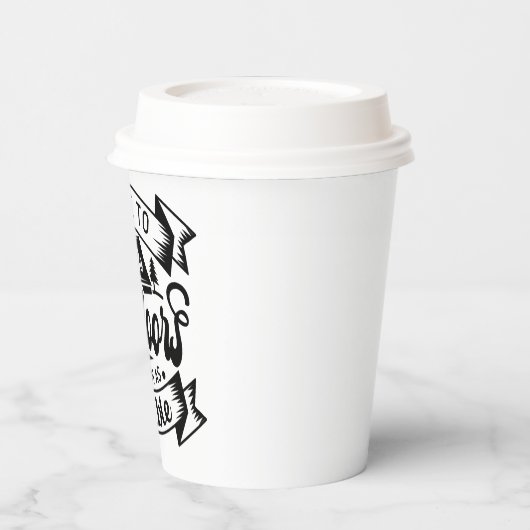 Moderne Schwarz-Weiß-Camping Pappbecher (Links)