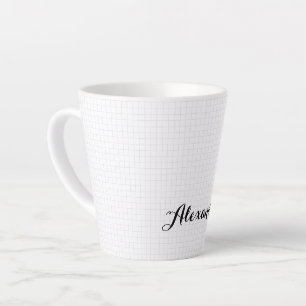 Moderne Schwarz-weiß Checkered Elegante Typografie Milchtasse
