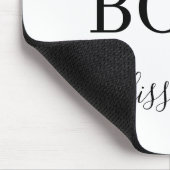 Moderne Schwarz-Weiß-Chef-Name | Weibliches Gesche Mousepad (Ecke)