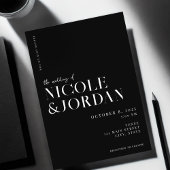 Moderne Schwarz-Weiß-Chic-Hochzeit Einladung