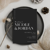 Moderne Schwarz-Weiß-Chic-Hochzeit Einladung