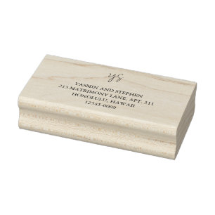 Moderne Schwarz-Weiß-Chic-Hochzeit Gummistempel
