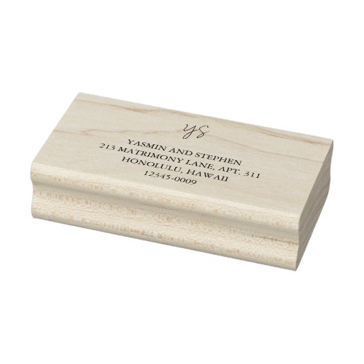 Moderne Schwarz-Weiß-Chic-Hochzeit Gummistempel (Stempel)