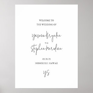 Moderne Schwarz-Weiß Chic-Hochzeit Poster