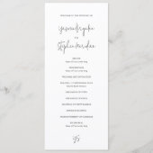 Moderne Schwarz-Weiß-Chic-Hochzeit Programm (Vorderseite)
