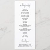 Moderne Schwarz-Weiß-Chic-Hochzeit Programm (Rückseite)