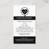 Moderne Schwarz & Weiß CNA Nurse Visitenkarte (Vorderseite)