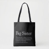 Moderne Schwarz-Weiß-Coole Sister-Definition Tasche (Vorderseite)