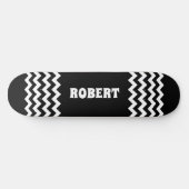 Moderne Schwarz-Weiß-Custom-Name Skateboard (Horizontal)