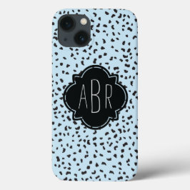 Moderne Schwarz-Weiß-Dalmatiner Mit Monogramm Case-Mate iPhone Hülle