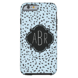 Moderne Schwarz-Weiß-Dalmatiner Mit Monogramm Case-Mate iPhone Hülle