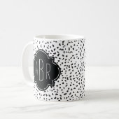 Moderne Schwarz-Weiß-Dalmatiner Mit Monogramm Kaffeetasse (Vorderseite Links)