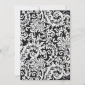 Moderne Schwarz-Weiß-Damast Save the Date Einladung (Rückseite)