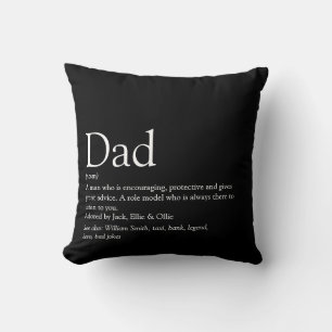 Moderne Schwarz-Weiß-Definition von Dad Daddy Vate Kissen